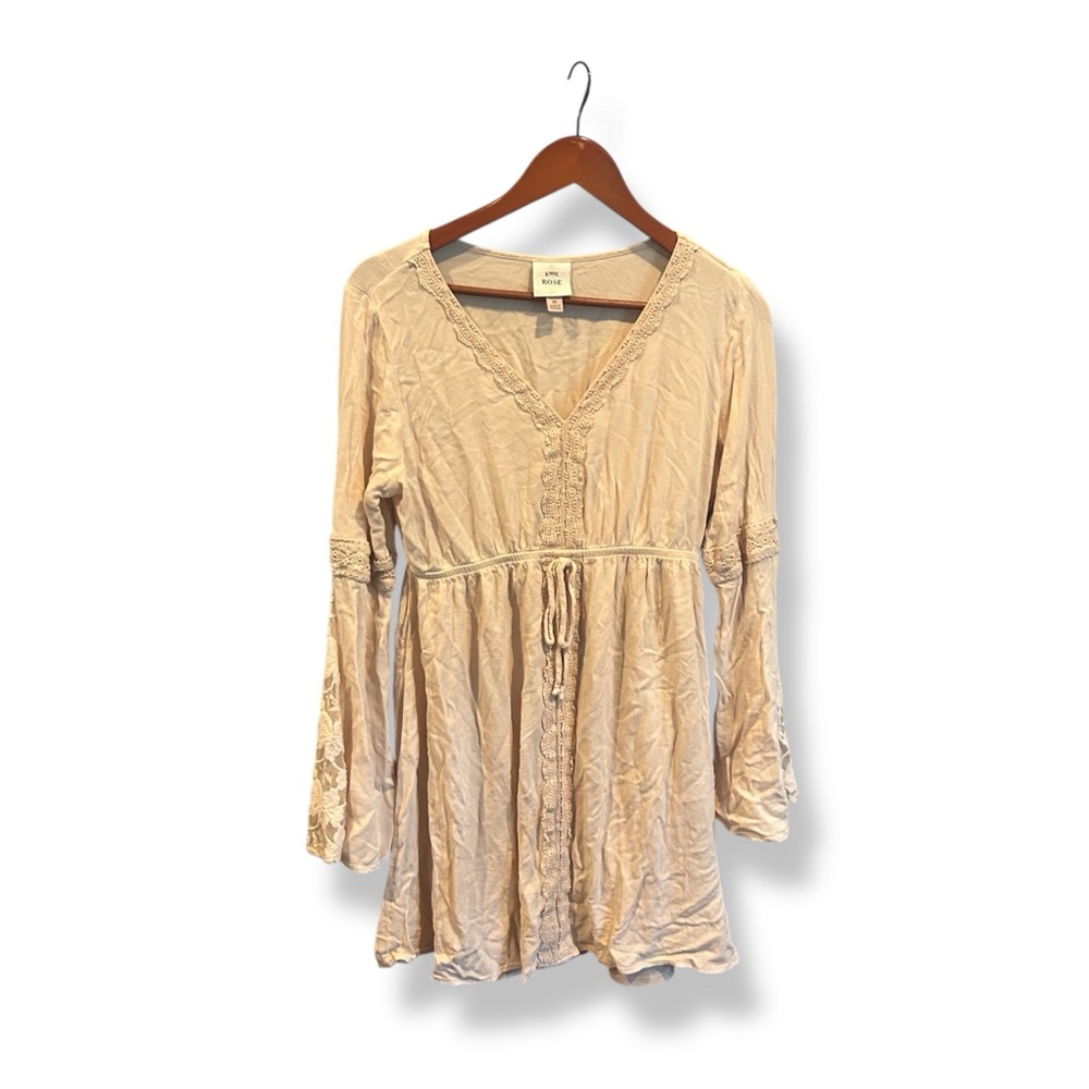 [Knox Rose] Cream Long Sleeve Dress